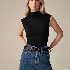 J.crew Fitted mockneck tank top in stretch cotton blend Sleeveless New Size M